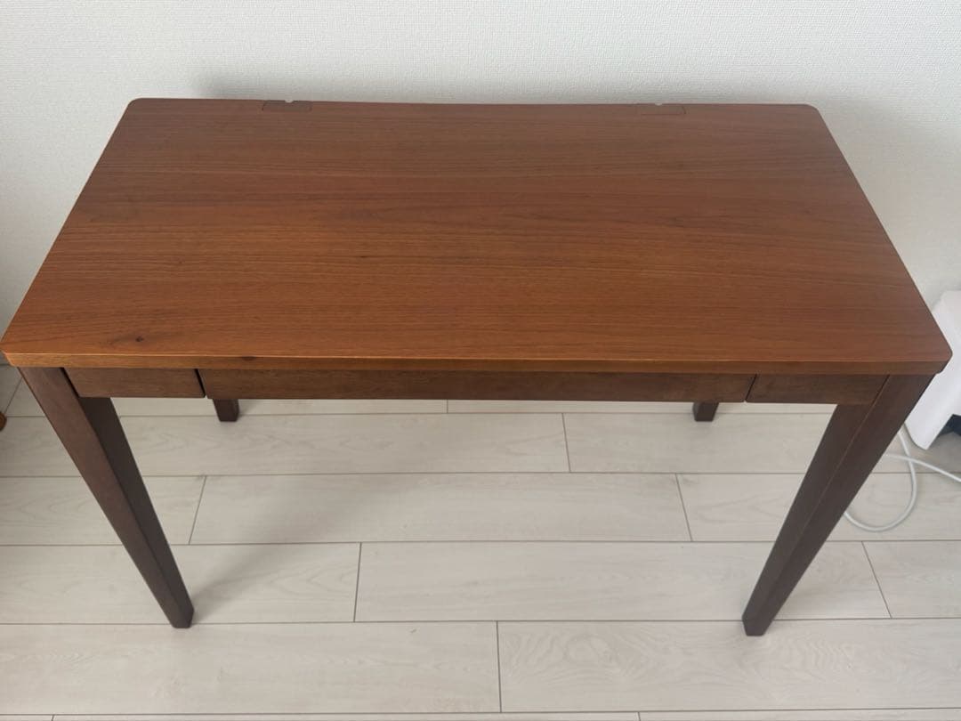 【ベルメゾン】ウォールナット 木製 パソコンデスク 机 ダークブラウン