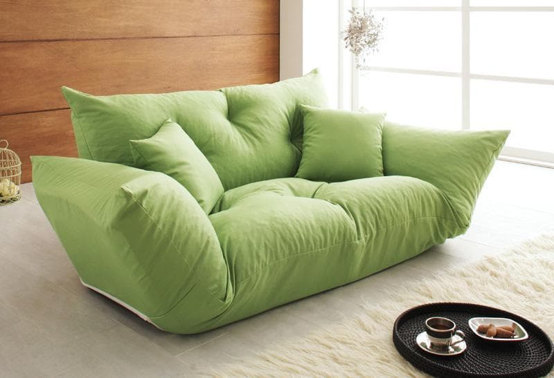 新品 送料込 フロアカウチソファ2P ふかふかボリューム リクライング 国産 g