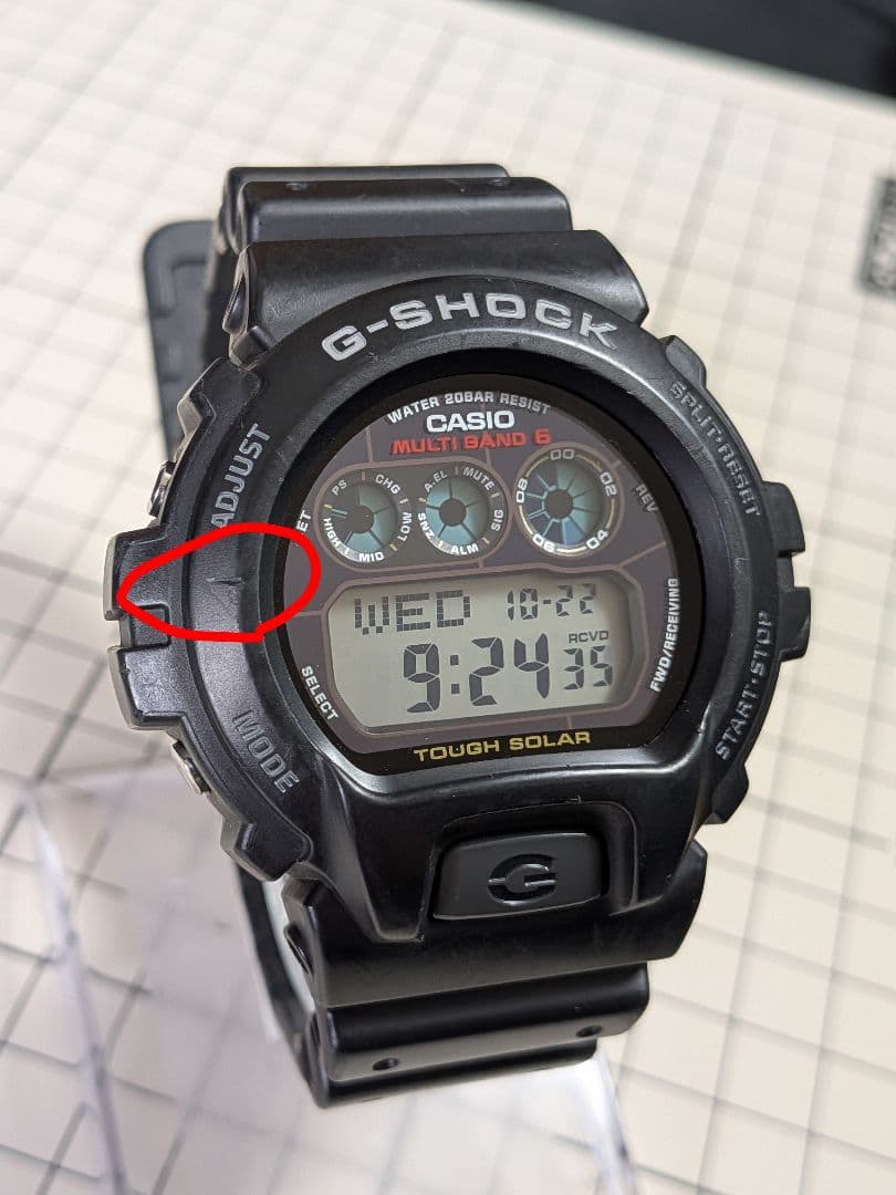 ガラス面キズなし★GW-6900-1 電波ソーラー ELバックライト