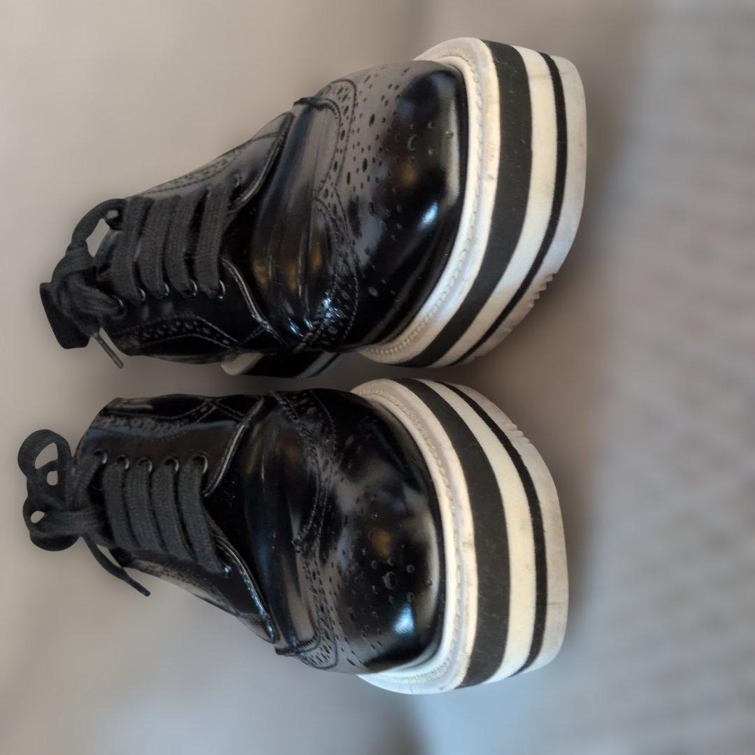 PRADA ブラック レースアップシューズ 厚底 レディース