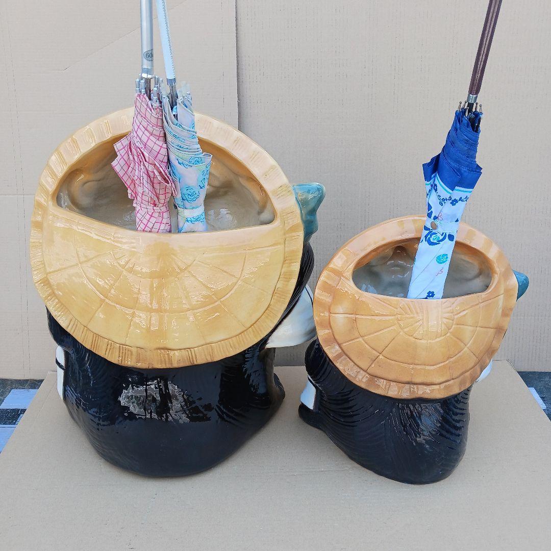 新品　陶器　傘立て　タヌキ　大型　難有　縁起物　オブジェ　置物　和風食堂　業務用