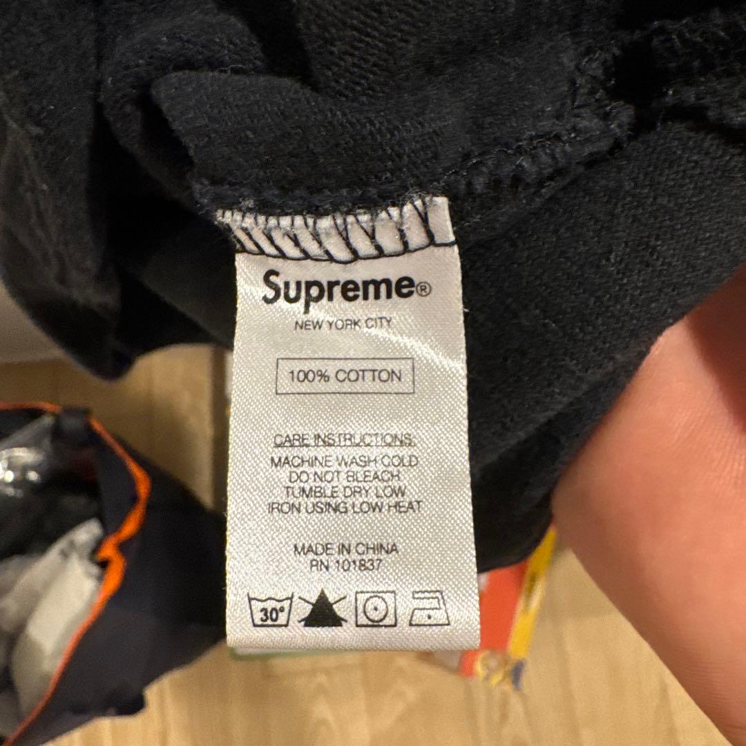 美品　Supreme ラガーシャツ M 黒/白　15aw