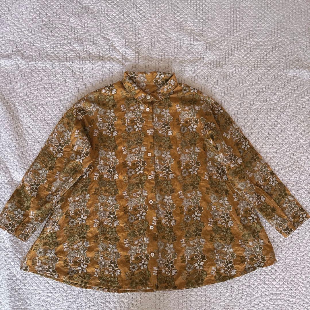 コットンハウスアヤ　花柄刺繍　シャツ　ブラウス　チュニック
