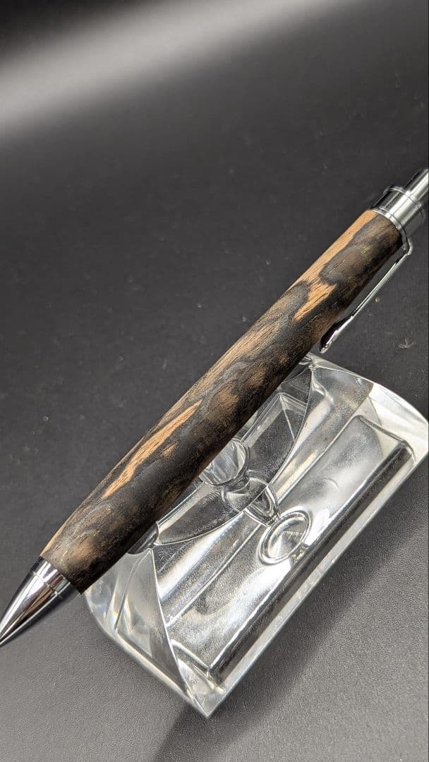 400ペン工房翌檜　極上　黒柿孔雀杢　木軸シャーペン　ボールペン