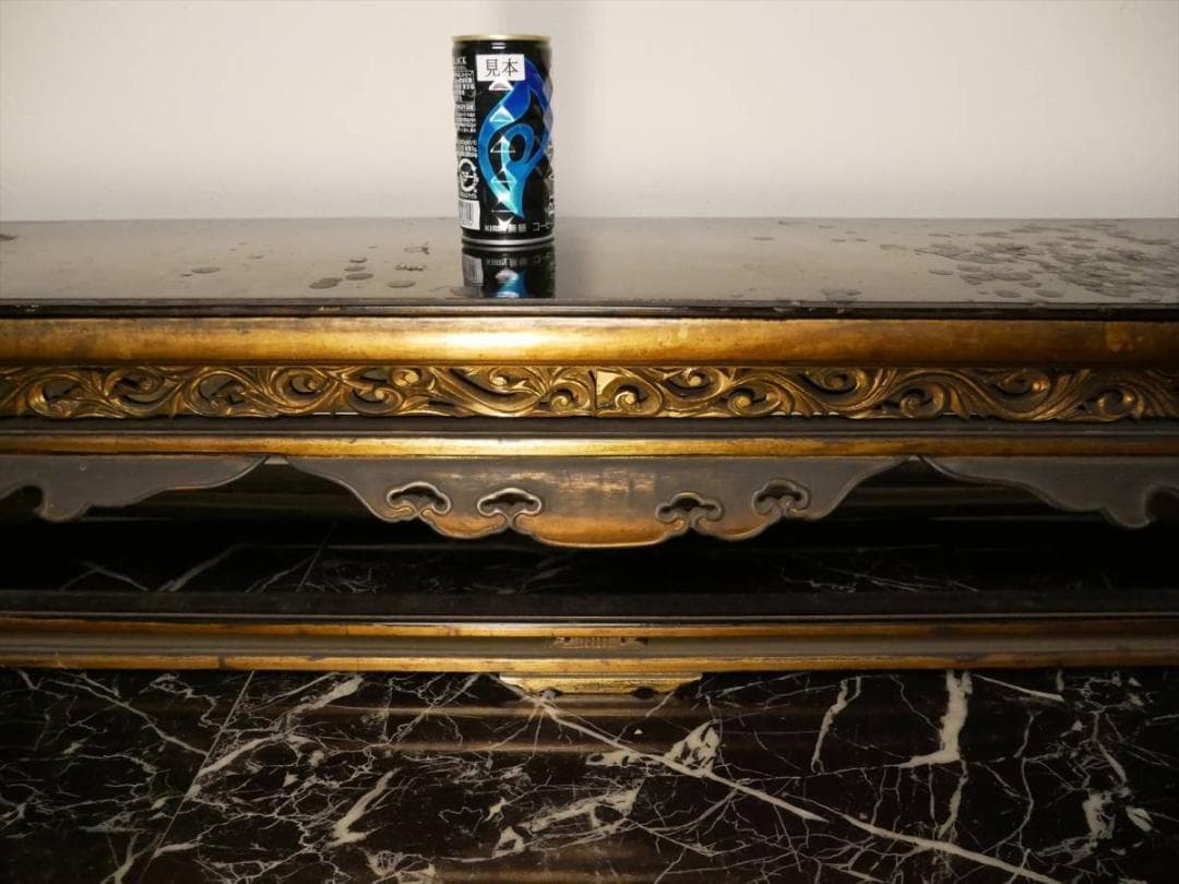 限定値下　収集品　歴史ある寺院の整理品　木製本金箔　幅115㎝　西用　3327