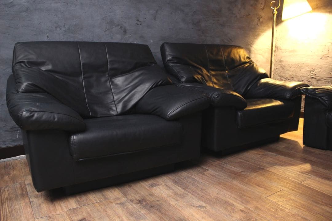 P*N様 都内川崎横浜のみ　レトロ機構　総黒本革90年代ヴィンテージ　1人掛け