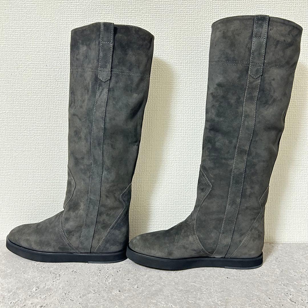 新品箱付✨希少 ファビオルスコーニ インヒール ロングブーツ スエード