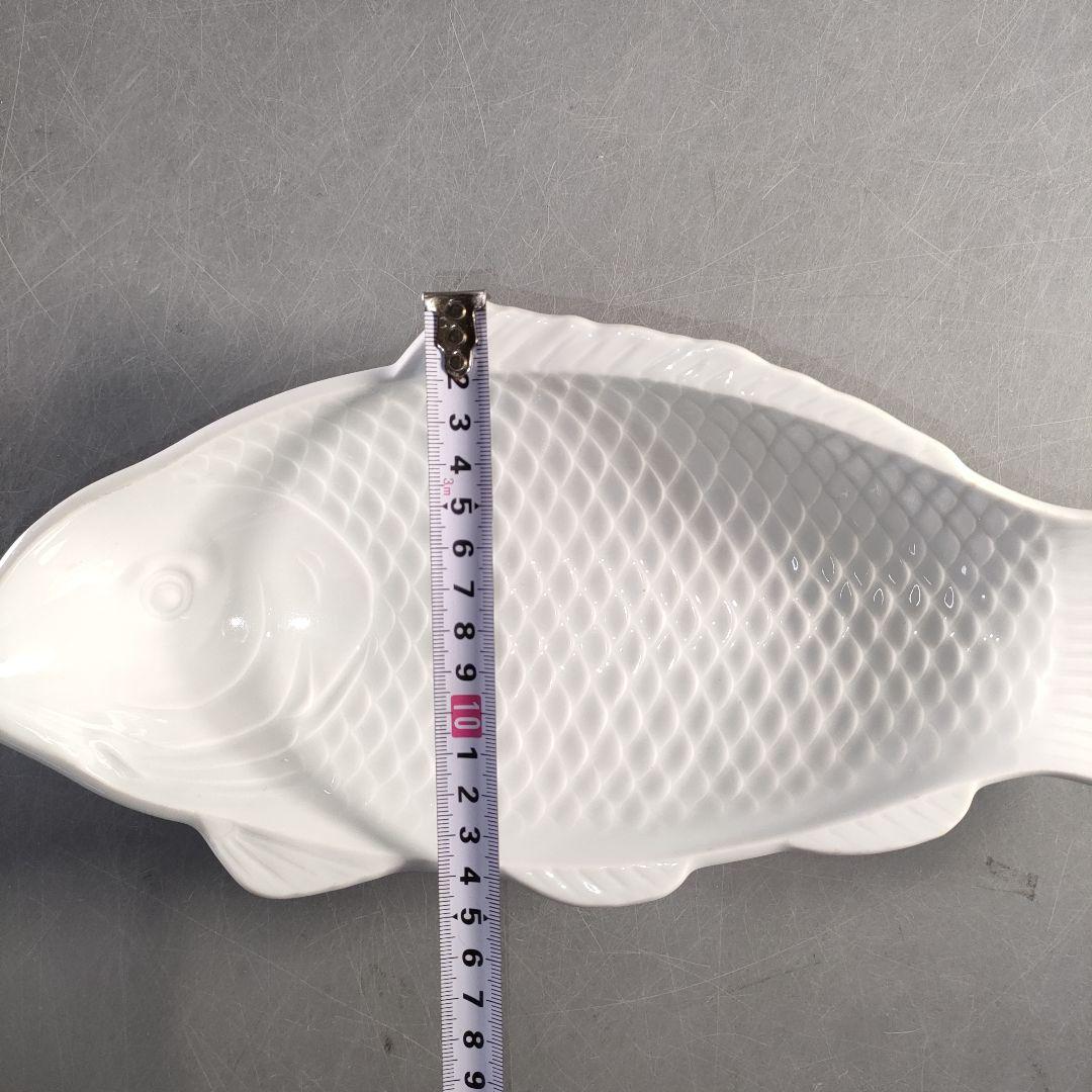 A1374-3/京峰 作/白磁魚文銘々皿5客/大皿/飾皿/盛皿/膾皿/懐石道具/