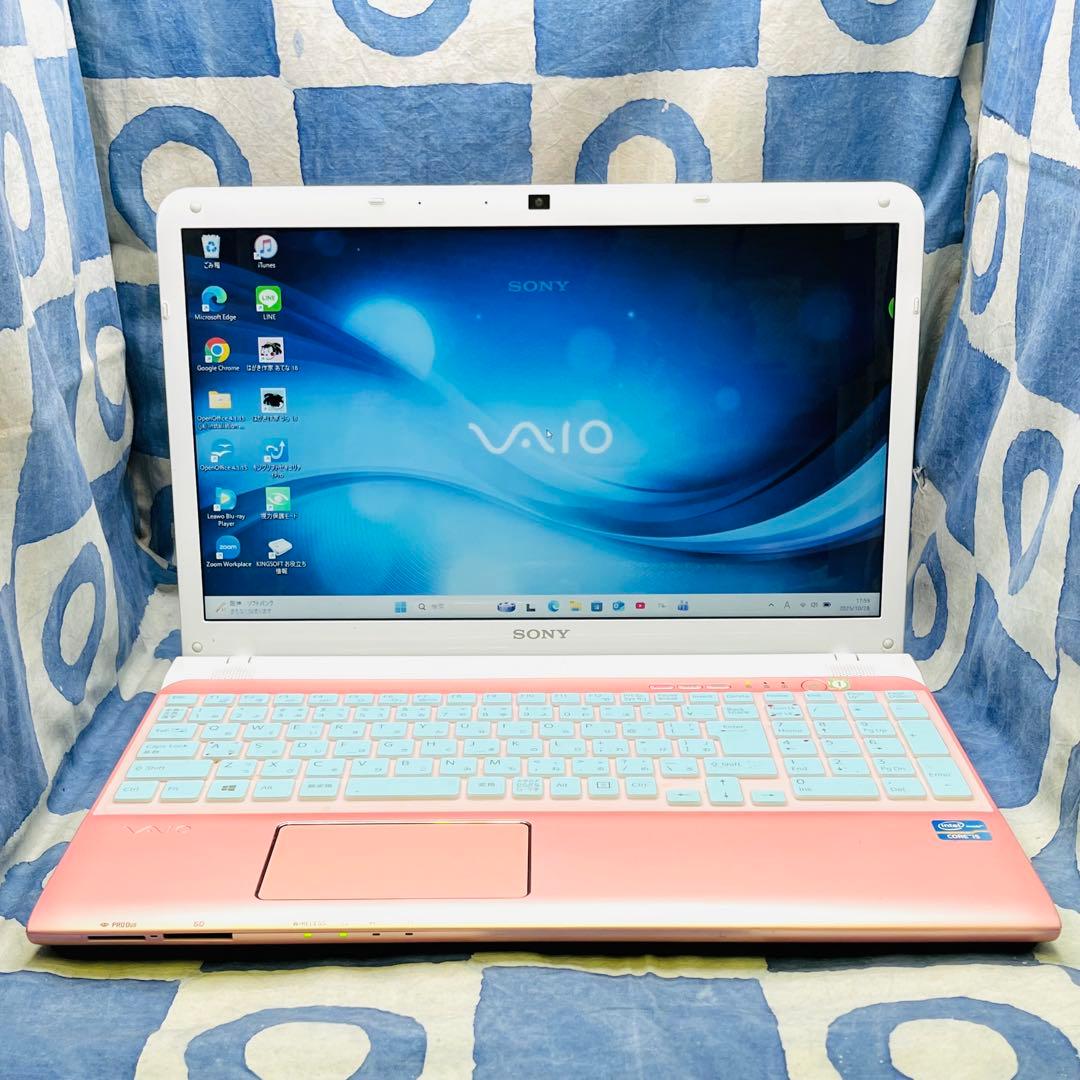 人気VAIO✨SSDで快適☆i5☆可愛いピンク♡ブルーレイ&カメラ付！Win11