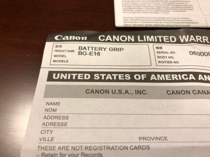 CANON BG-E16 (EOS 7D MarkⅡ用) :新品未使用