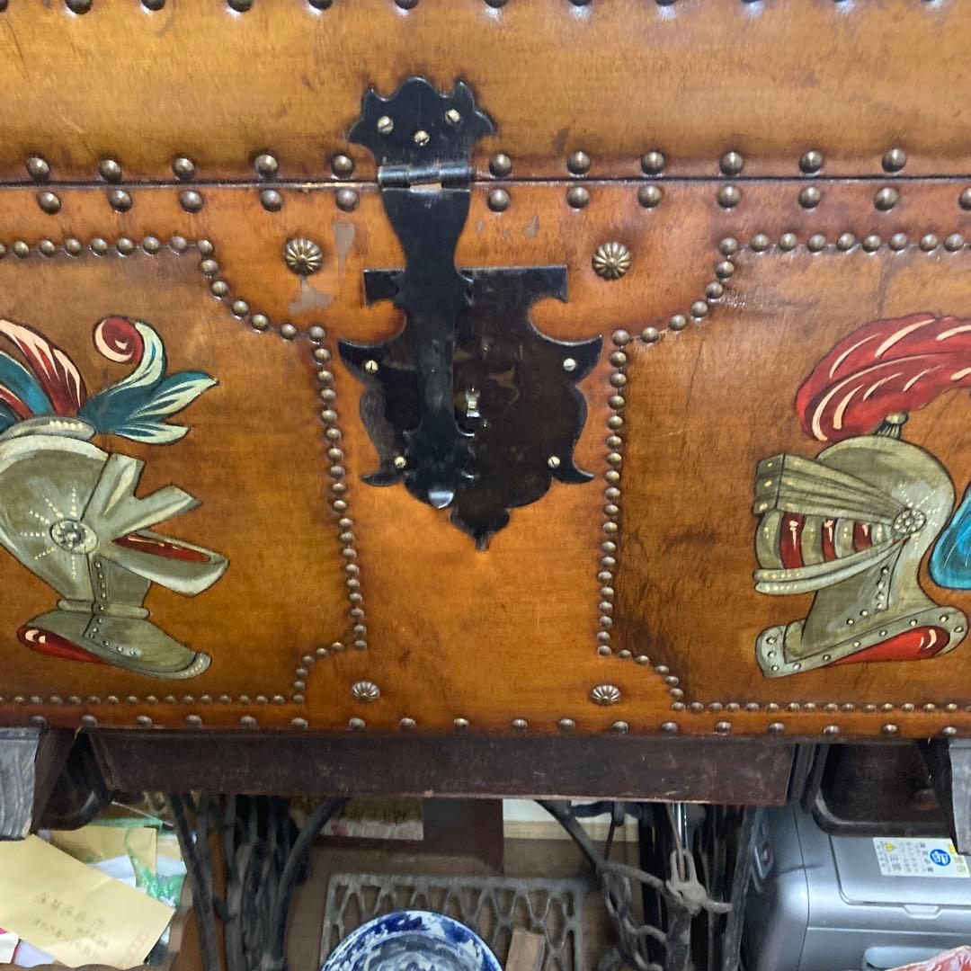 『アンティーク風レザー収納箱』