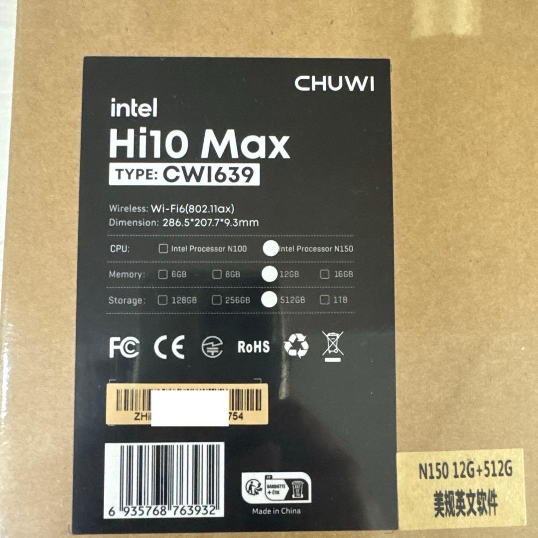 その他ノートPC本体 Chuwi Hi10 Max 12.9\" Intel N150 CWl639