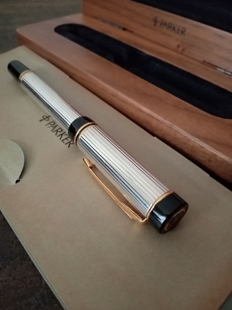 パーカー 万年筆 デュオフォールド スターリングシルバー ペン先 18金