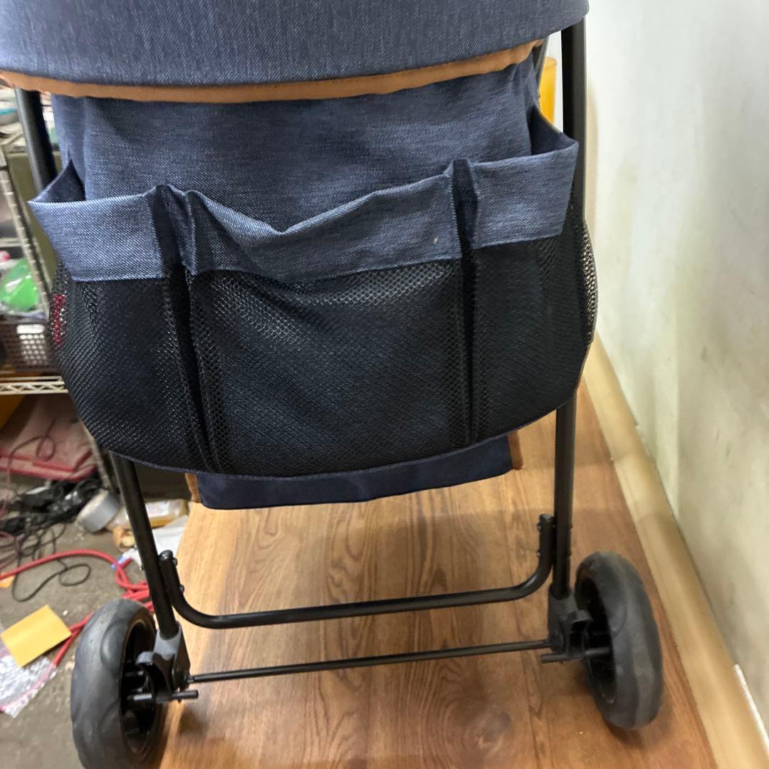 ネイビー ペットカート メッシュ窓付き
