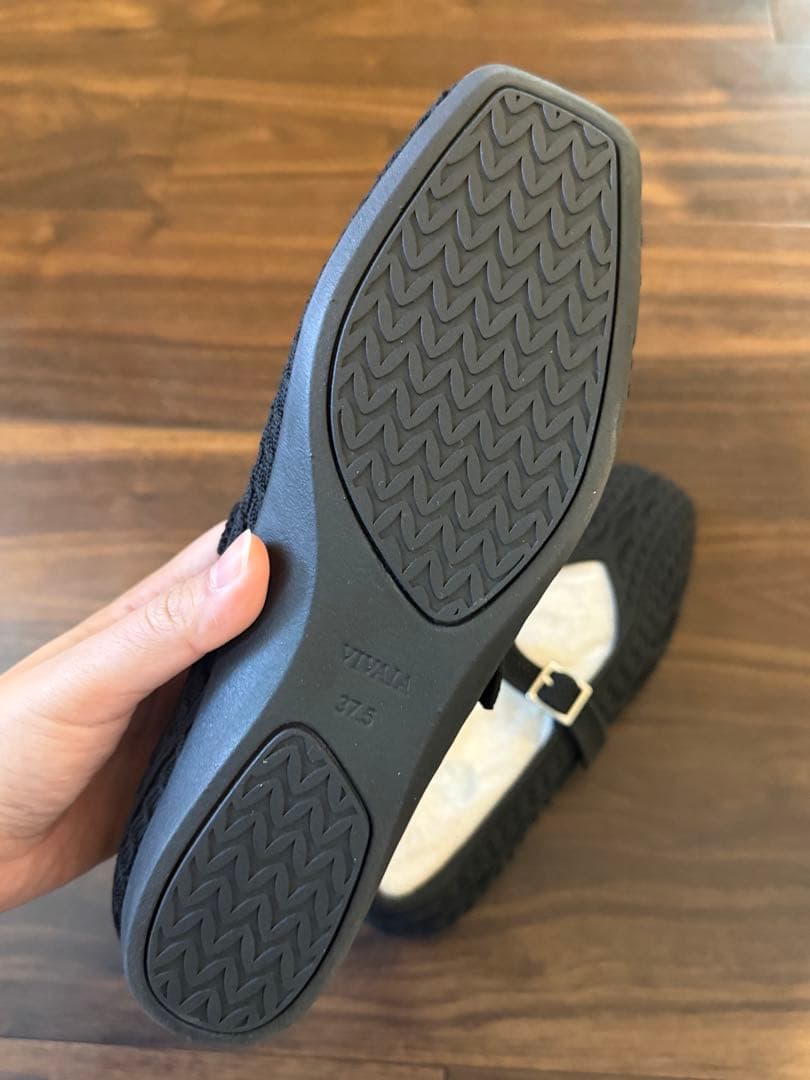 新品 VIVAIA スクエアトゥ 超軽量 厚底 メリージェーン フラットシューズ