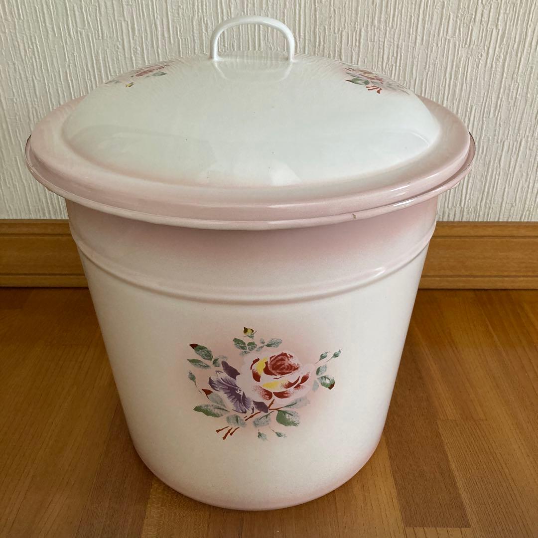 ◆美品◆ イマン プリンセスローズ ホーローストッカー　ピンク