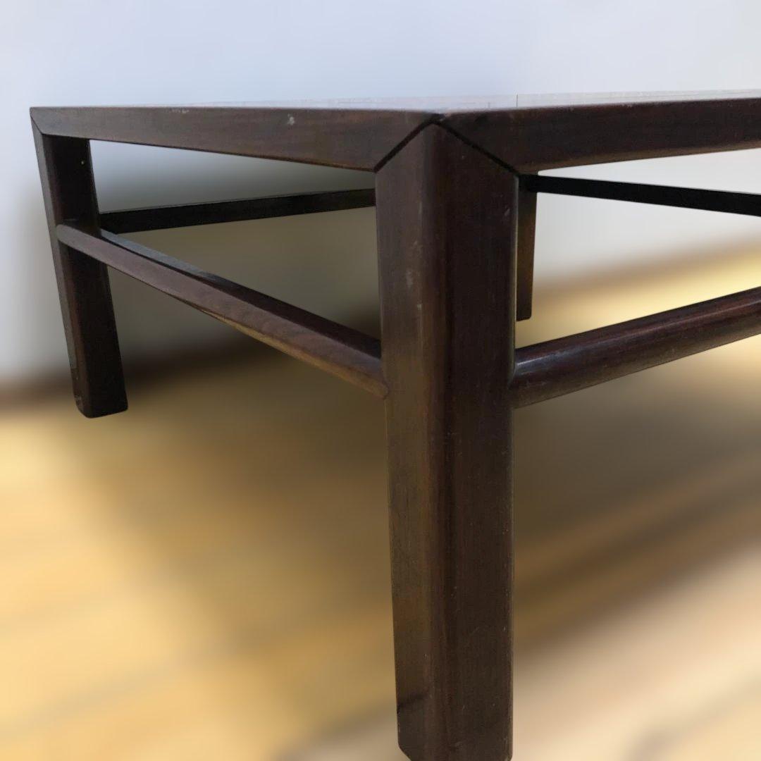 送料無料 昭和十七年 検印あり 無垢材 座卓 古家具 戦前 戦中 251215