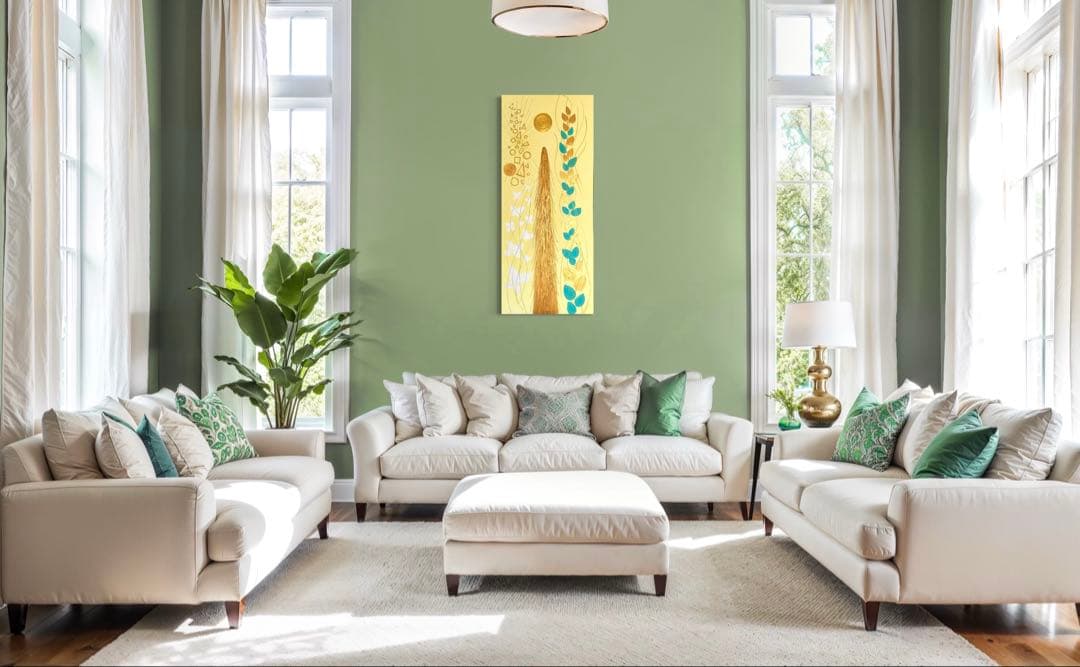 開運絵画　オリジナル　龍神様　昇龍　蝶々　八角形　パール粉