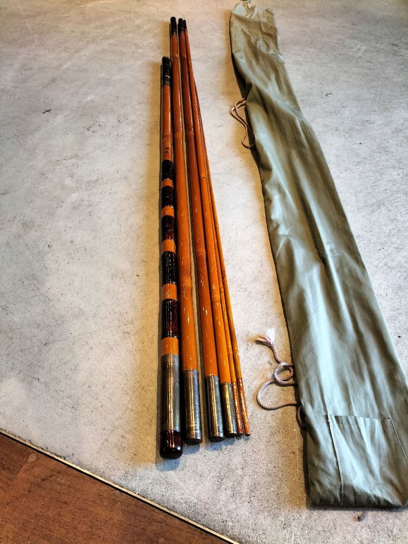 カビーテ郡上竿　竹竿　渓流竿　鮎竿　手作り　5本継ぎ