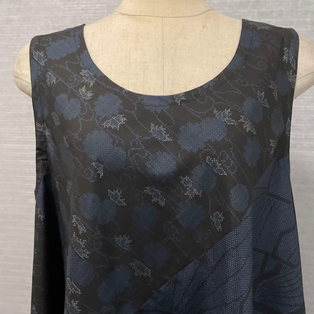 着物ワンピーステントラインマキシ丈【223】大島紬《龍郷柄7マルキ含む》