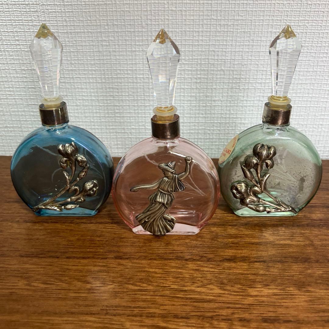 レトロ vintage イタリア製 ガラス瓶 ３点 セット