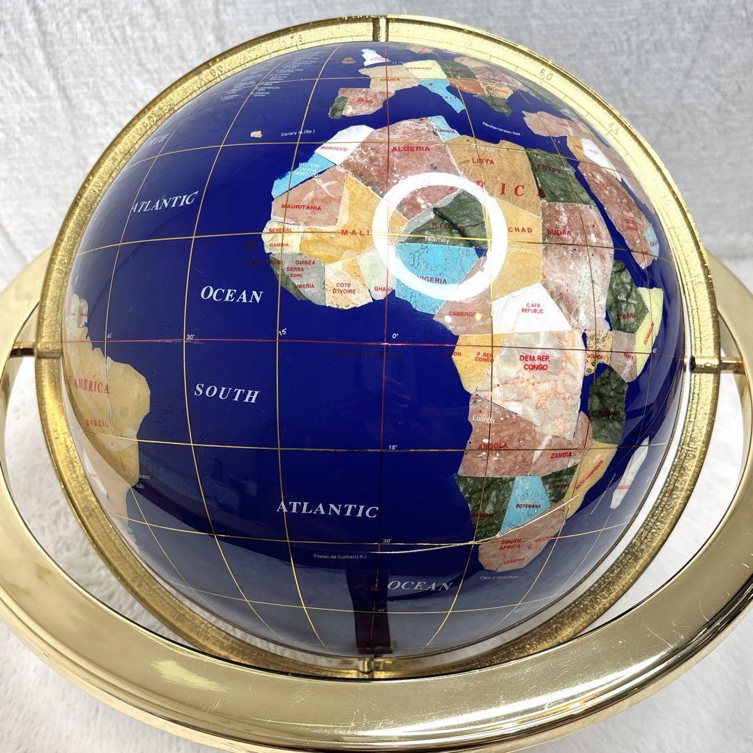 アンティーク地球儀　ゴールドスタンド　方位磁針付　猫脚　vendage