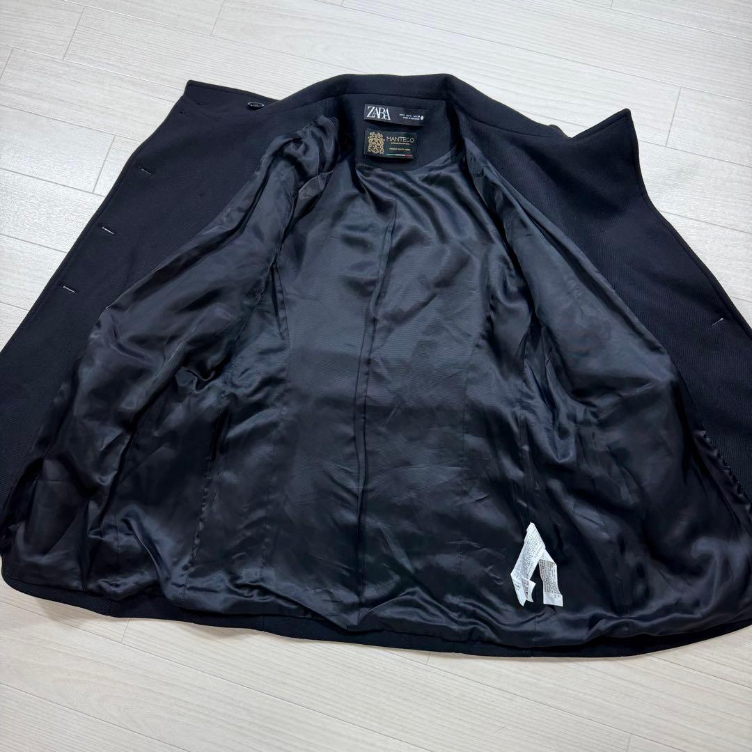 極美品 ZARA 大きい L マンテコ ナポレオン 金ボタン ダブル ブラック