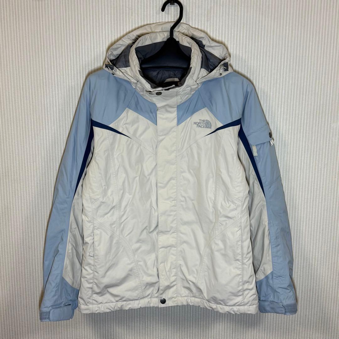 （美品）ザ・ノースフェイスUS古着　スノーウェア　水色/アイボリー　レディースM
