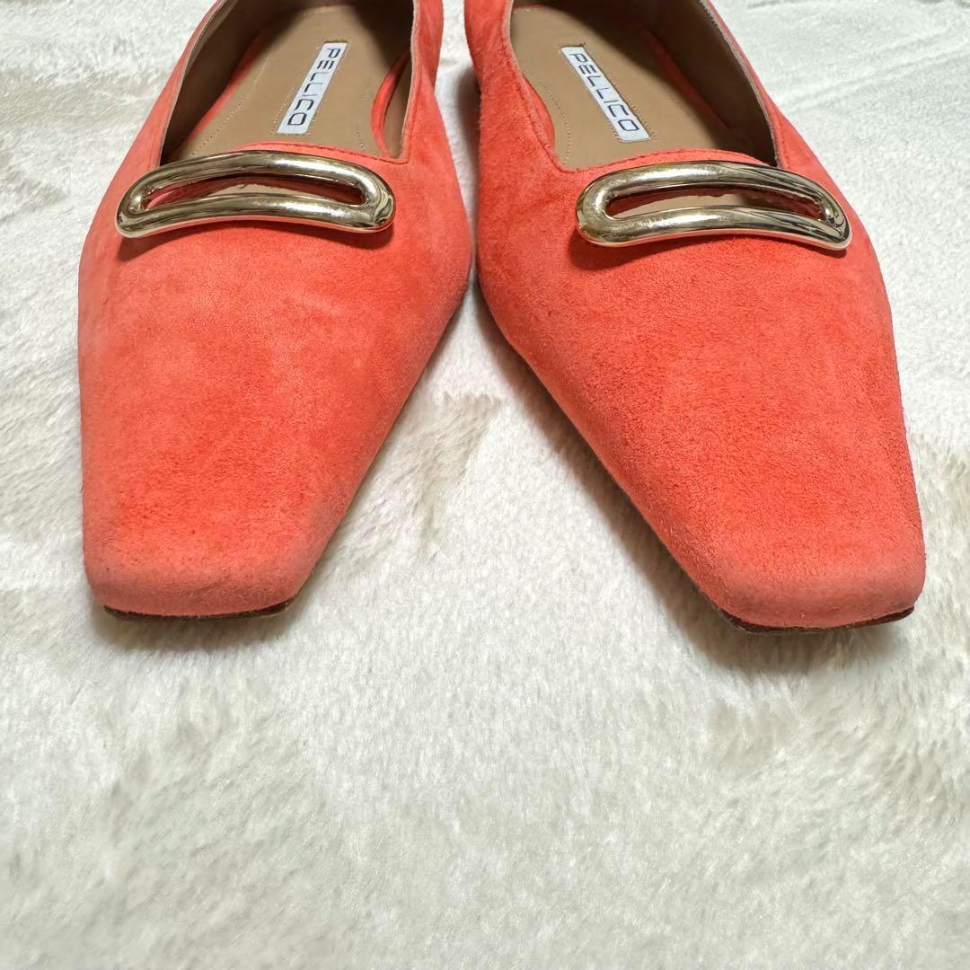 未使用級 ペリーコ アネッリ フラットシューズ ゴールド金具