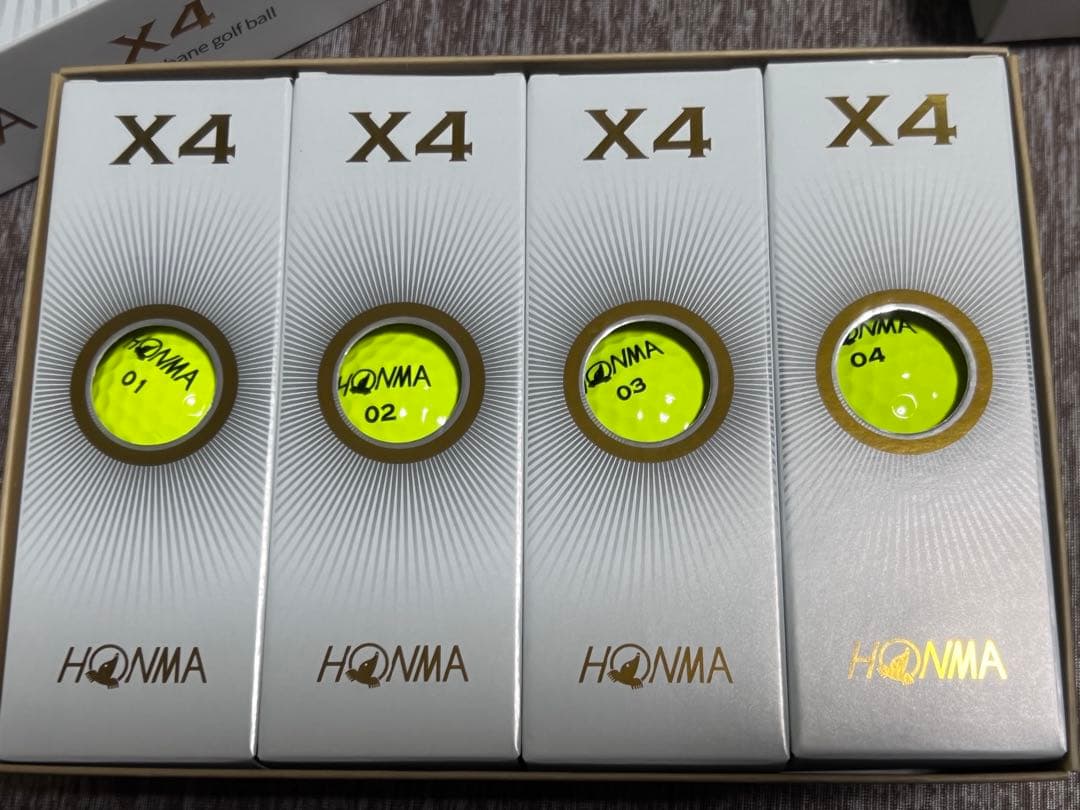 HONMA X4 ゴルフボール 1ダース×4箱　イエロー
