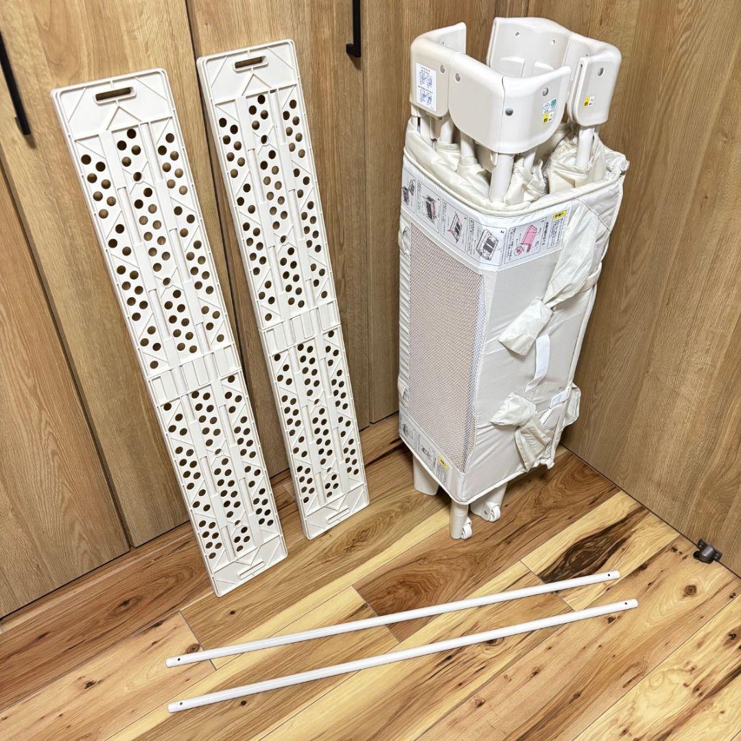 美品✨Aprica ココネルエアー 折りたたみ ベビーベッド ベージュ