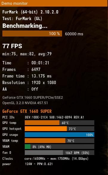 MSI製 GTX 1660 SUPER 6GB