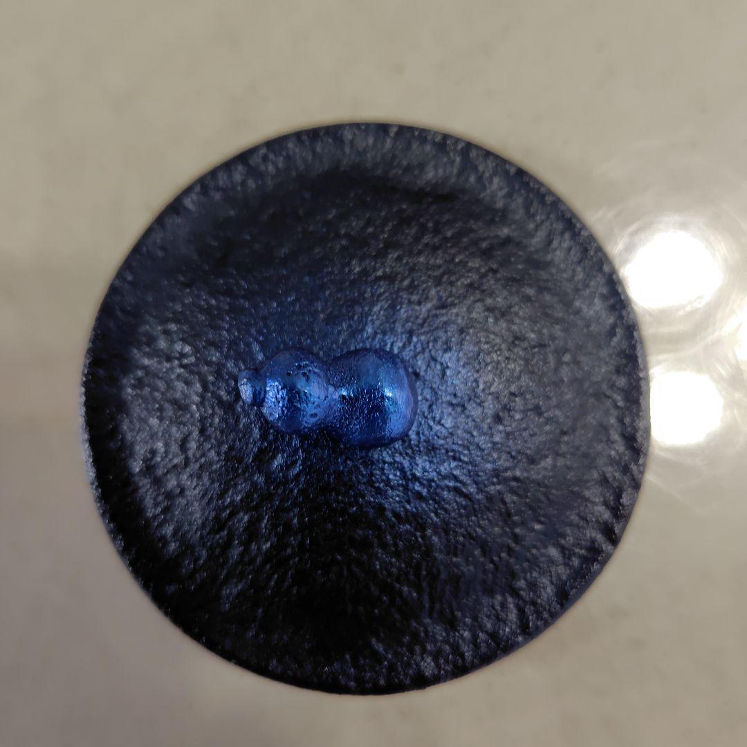 瑠璃色 鋳鉄製 鉄瓶 葉模様　瓢箪モチーフデザイン　直火可能　茶こし付き