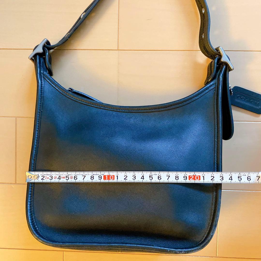 9950 COACH オールドコーチ ショルダーバッグ 黒レザー 斜め掛けバッグ