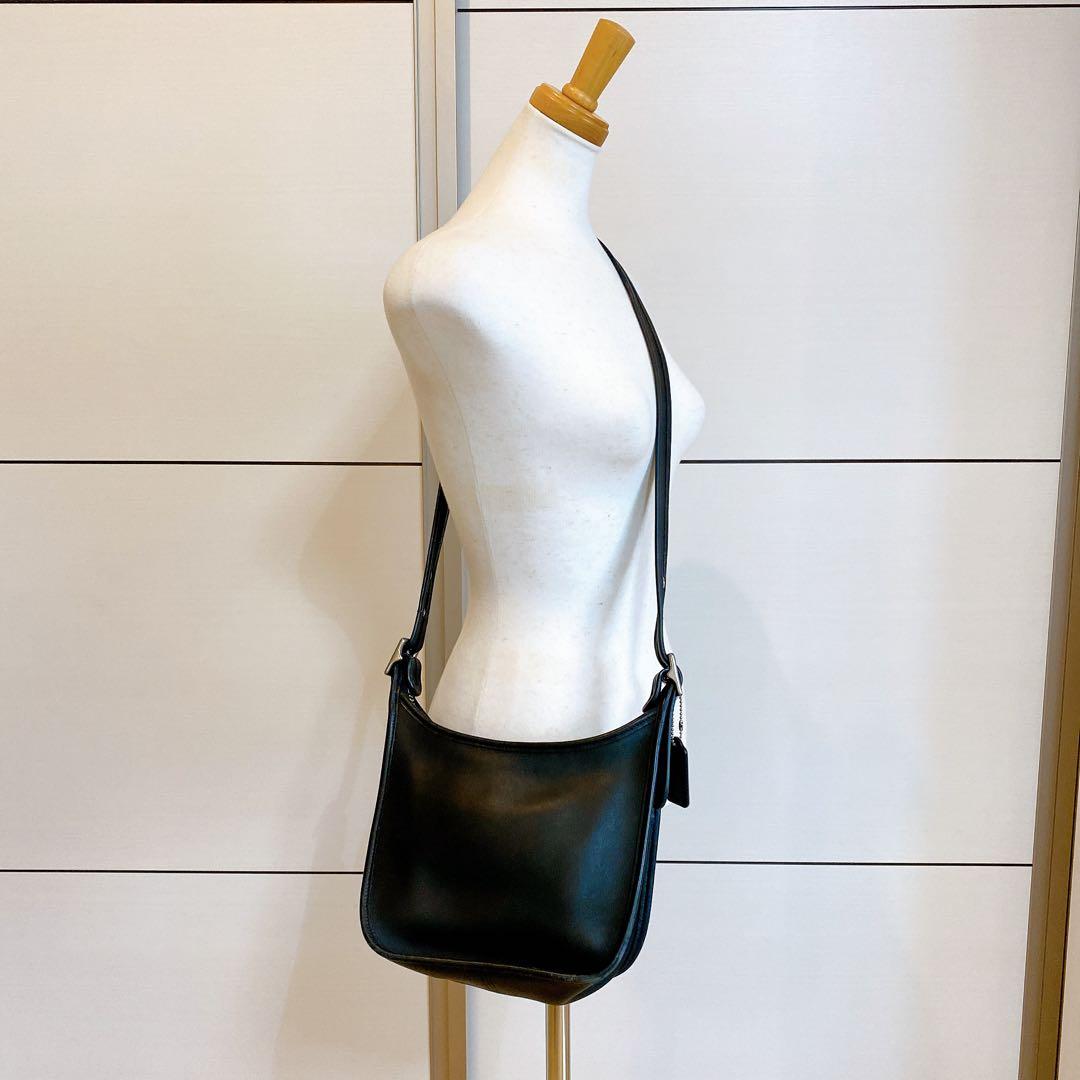 9950 COACH オールドコーチ ショルダーバッグ 黒レザー 斜め掛けバッグ