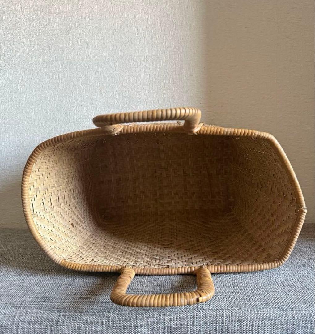 竹籠バッグ かごバック 竹籠 買い物かご マルシェ vintage