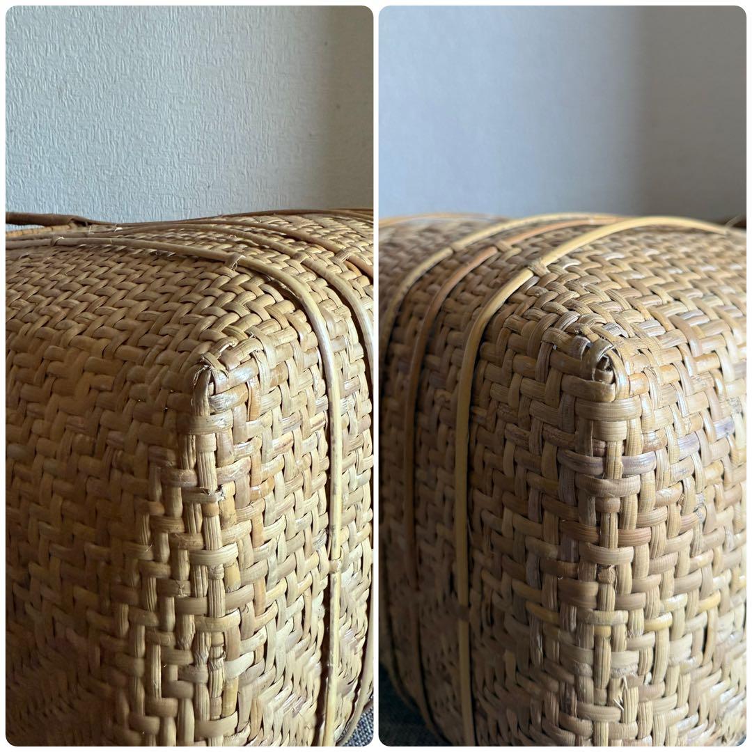 竹籠バッグ かごバック 竹籠 買い物かご マルシェ vintage