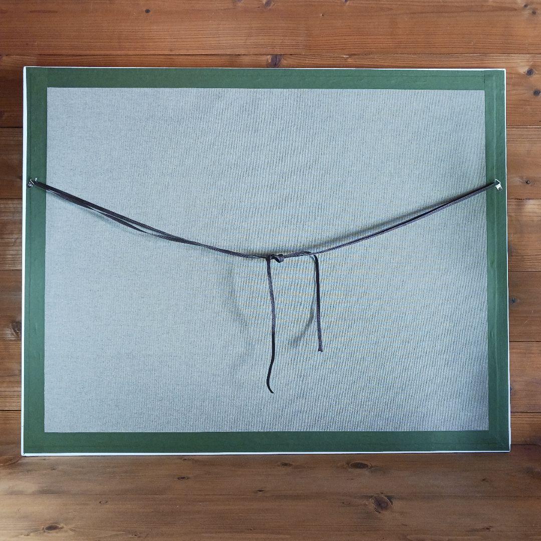 アクリル画　海と花が見える窓　　　浜ダイコンの花が咲く浜辺