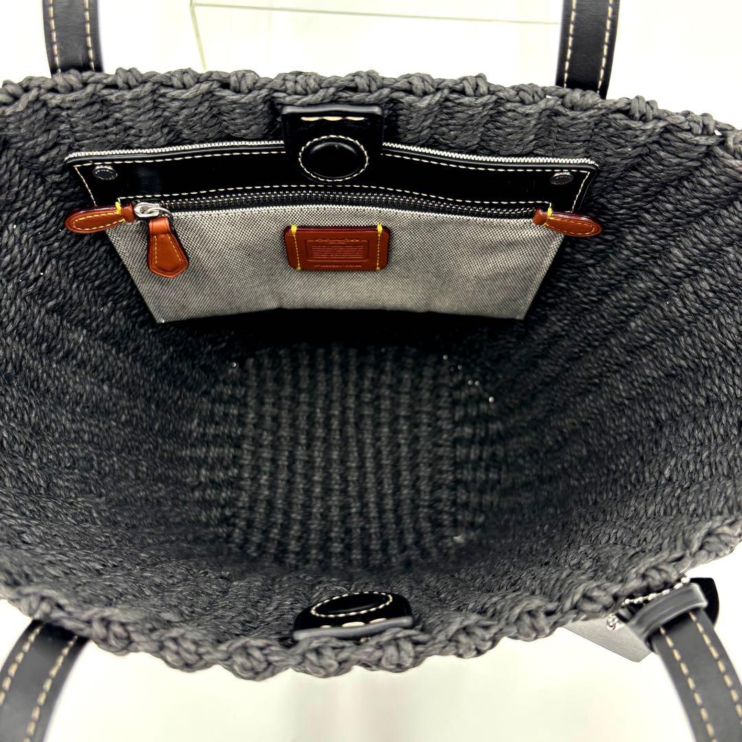 未使用級 COACH / コーチ ストロートート かごバック スモール ブラック