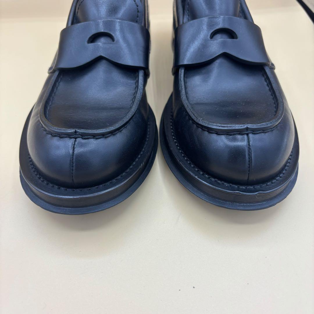 PRADA 黒 ローファー メンズ 7 1/2 レザー