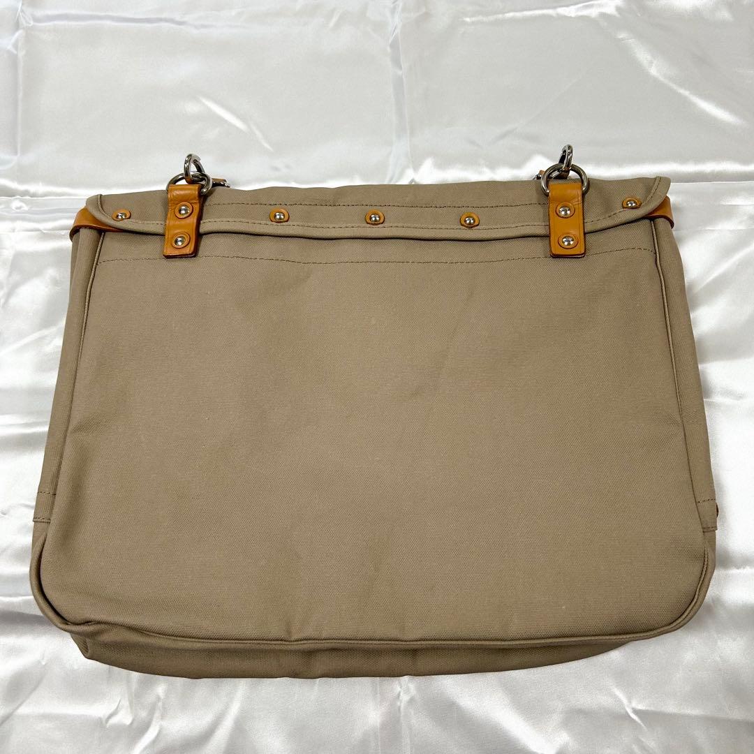 未使用　PORTER ポーター メッセンジャーバッグ キャンバス 無地 ベージュ