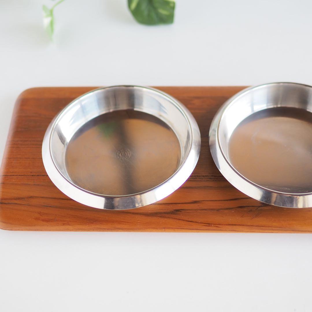 デンマーク製 DIGSMED チークトレイ ステンレスディッシュ 北欧