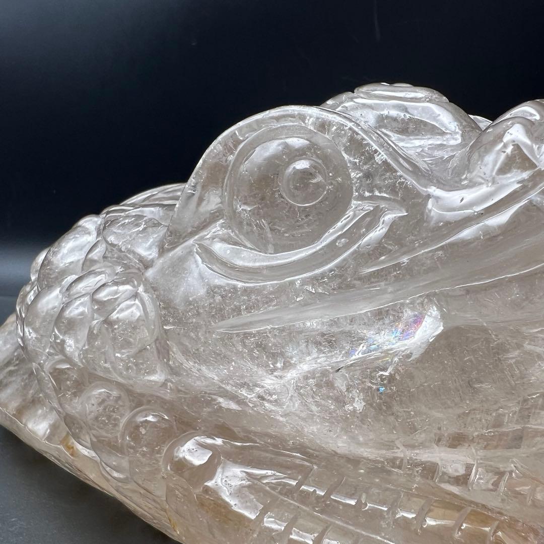 ✨富を招く至高の霊獣✨レインボー ライトニング水晶 三脚蟾蜍 金蟾 天然石 財運