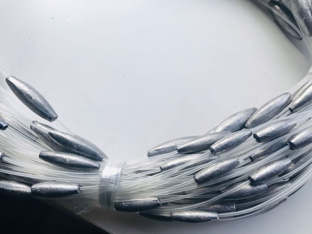 ビシ鉛50m2号17個3号55個4号43個5号33個6号48個強力ナイロン70号