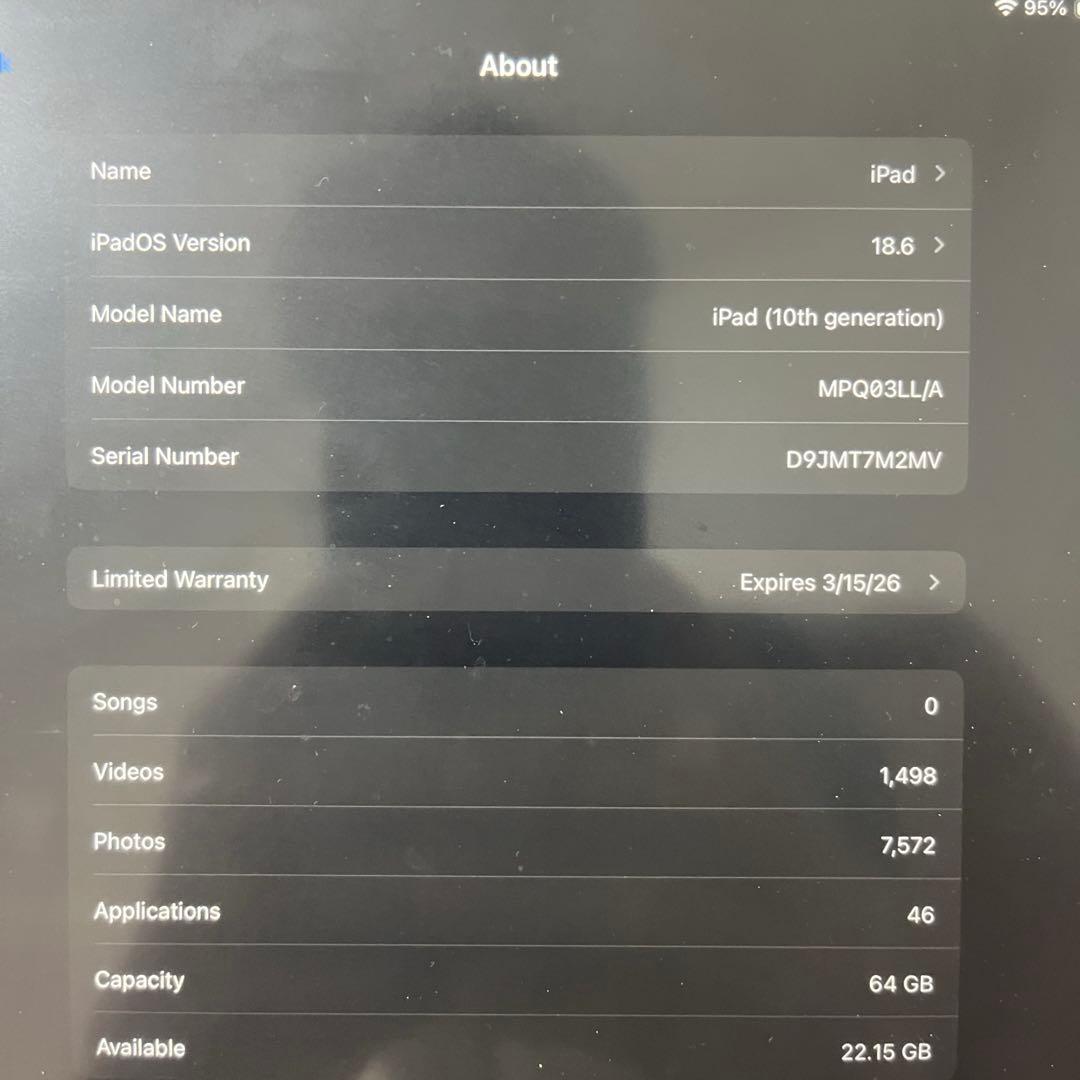 iPad本体 iPad 10th generation wifi model 64GB