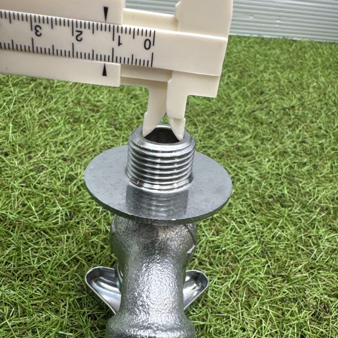 金属製シルバー蛇口 L字型散水用バルブ3個セット［2257］