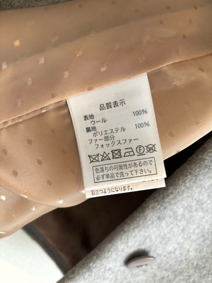 【美品】RUIRUE BOUTIQUE ケープコート フォックスファー付き