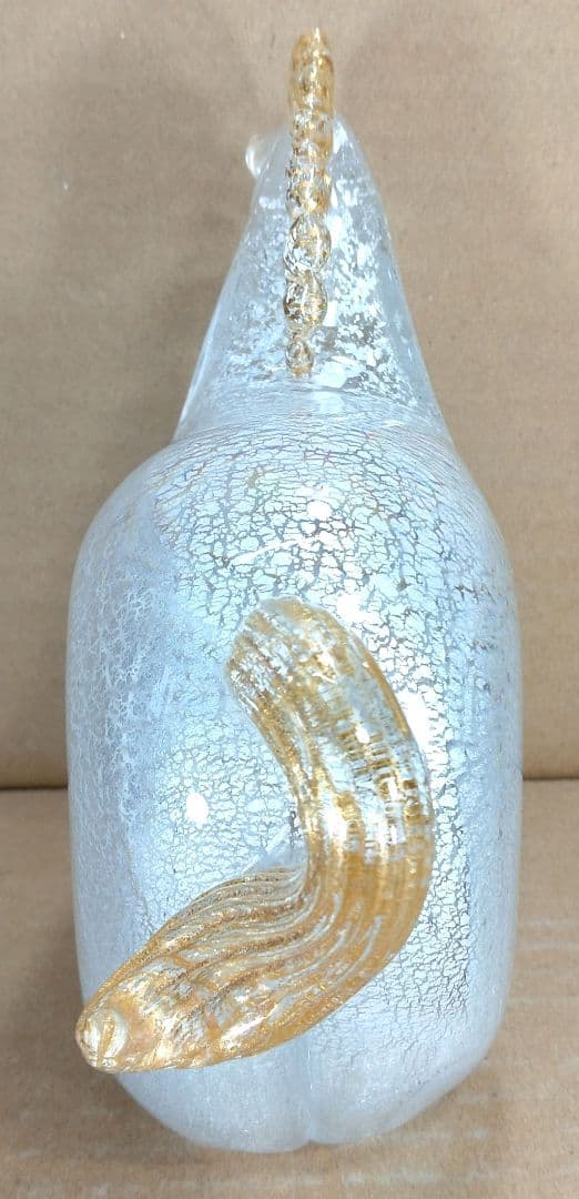 和光 WAKO 干支ガラス置物(馬,午）共箱 美品 金銀彩 クリスタルガラス 栞