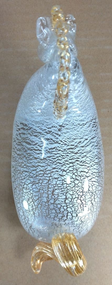 和光 WAKO 干支ガラス置物(馬,午）共箱 美品 金銀彩 クリスタルガラス 栞