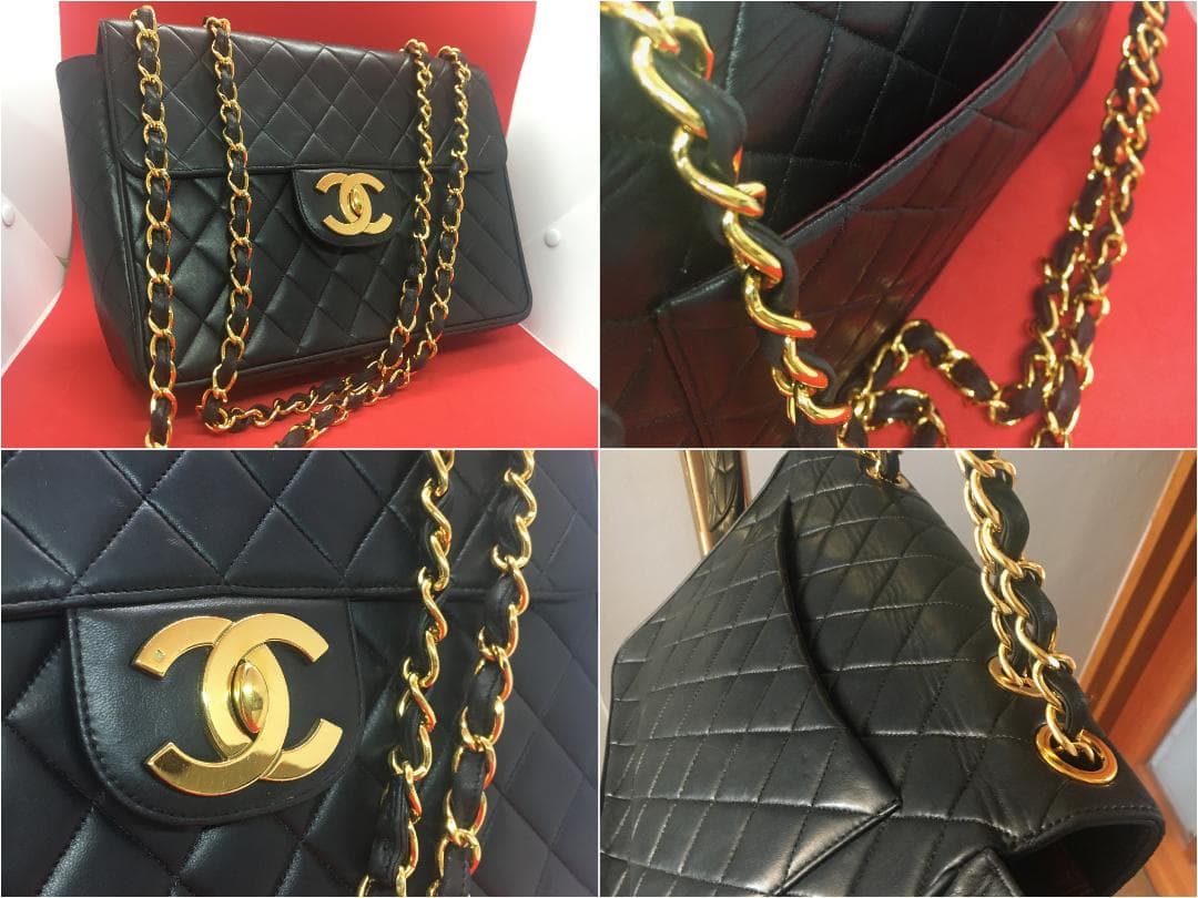 ★CHANEL ヴィンテージシャネルダブルフラップチェーン デカマトラッセ30